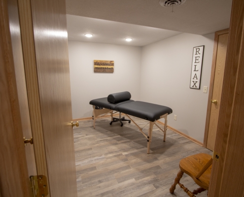 Lower level massage room